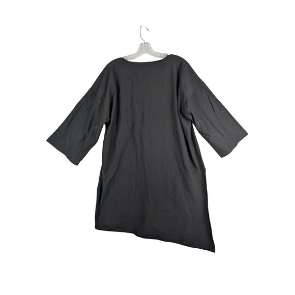 Eileen Fisher Top Womens Large Black Asymmetrical Tunic NWOT - Picture 3 of 7